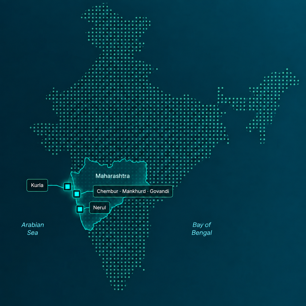 ARF Legal Awareness Outreach Map showing Maharashtra outreach locations